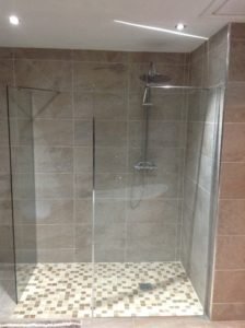 rain shower mosaic tiles and panel feature